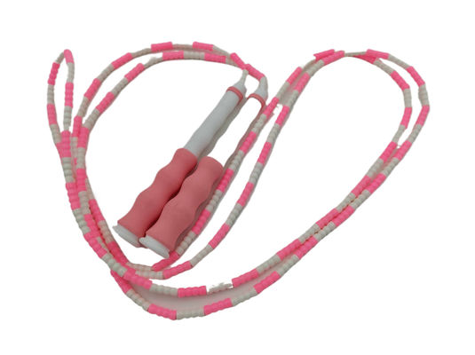 Pembe Plastik Eldiven Fitness Atlama İpi Basit Tasarım Çocuk Atlama İpi