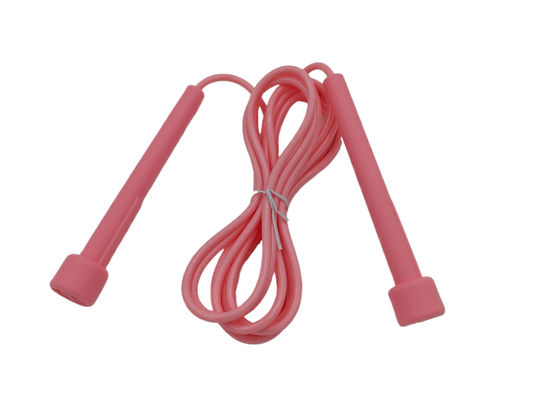 Pembe Plastik Eldiven Fitness Atlama İpi Basit Tasarım Çocuk Atlama İpi