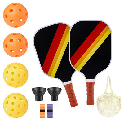 Yetişkinler için 2 raketi 4 topu ve taşıma çantası olan Fiberglass Pickleball Paddles Set