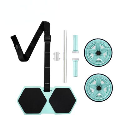 Evde Temel Eğitim ve Tam Vücut Egzersizleri için Diz Çatısı ve Direniş Bandı ile Çok Fonksiyonlu Ab Roller Wheel Set
